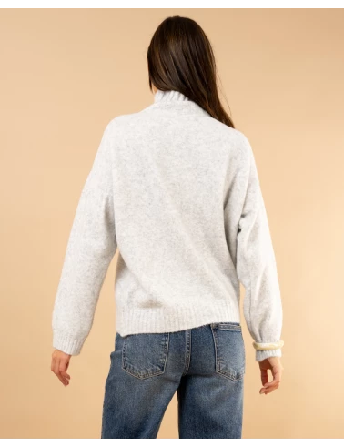 Pull col haut laine