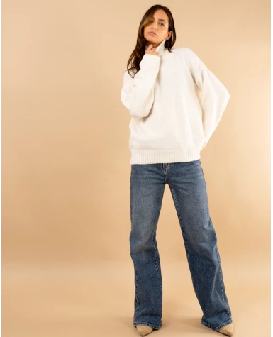 Pull col haut laine