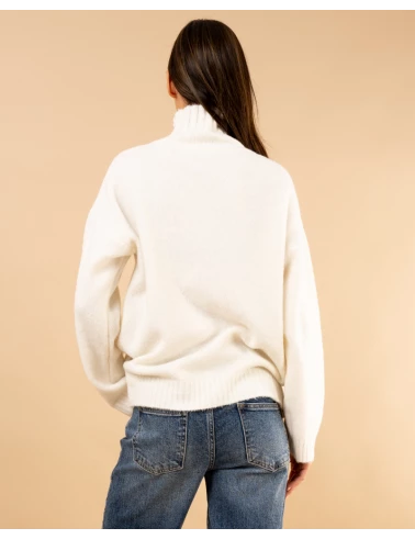 Pull col haut laine