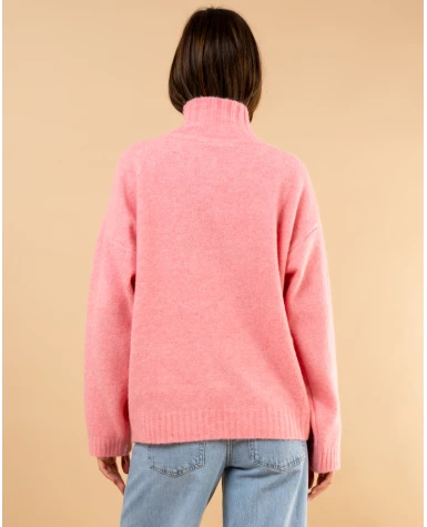 Pull col haut laine