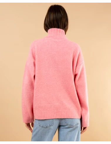 Pull col haut laine