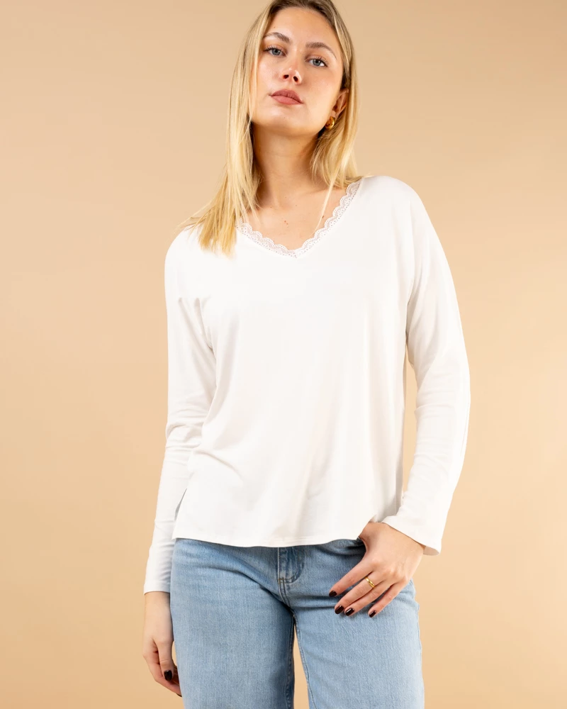T-Shirt col dentelle