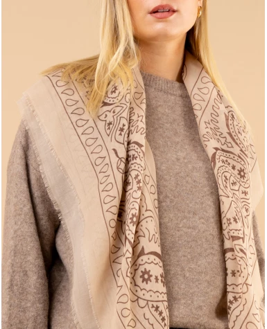 Pull col rond laine