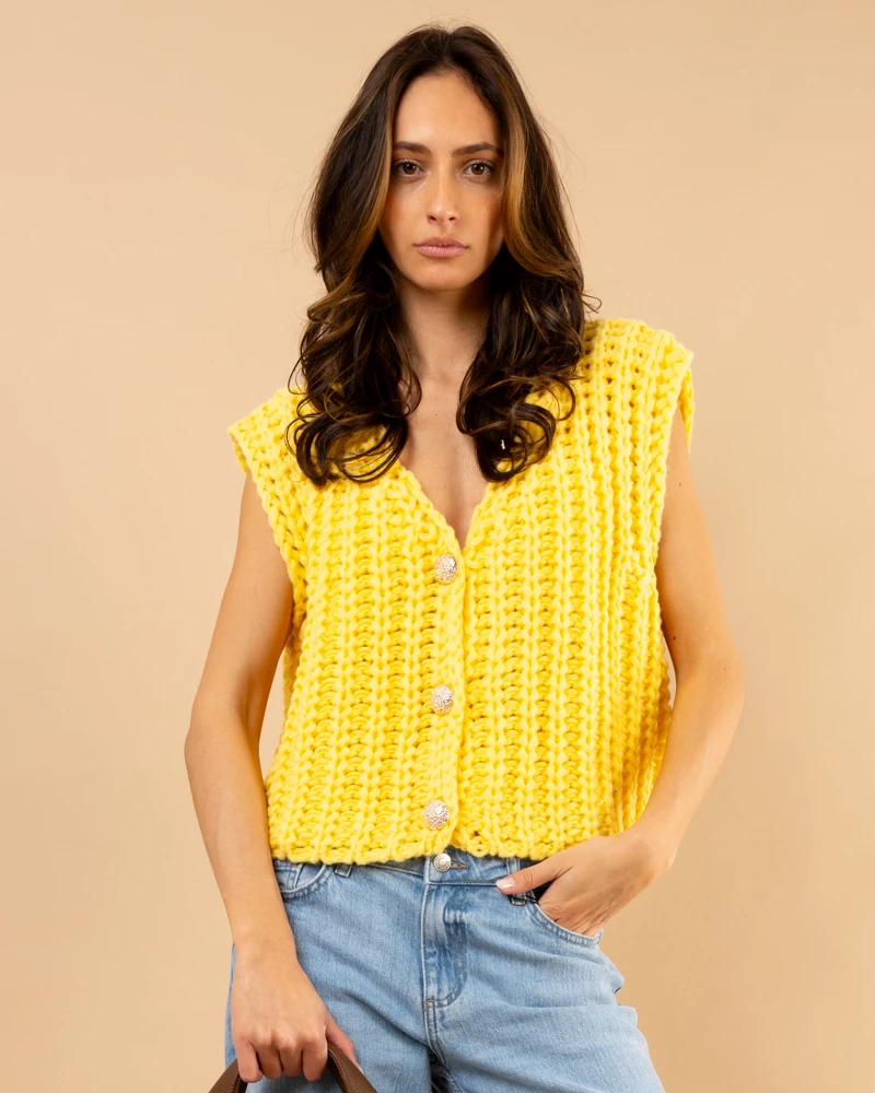 Gilet maille boutons