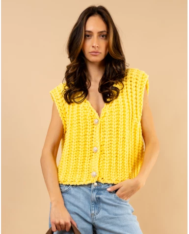 Gilet maille boutons