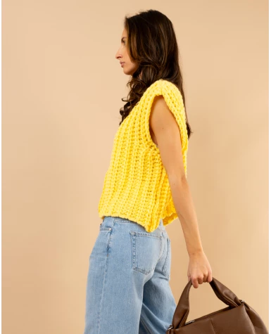 Gilet maille boutons