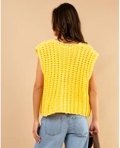 Gilet maille boutons