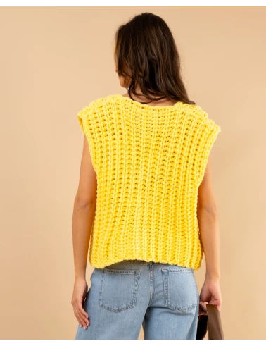 Gilet maille boutons