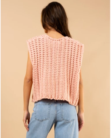 Gilet maille boutons