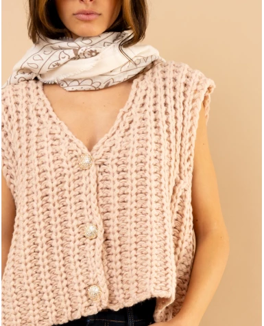 Gilet maille boutons