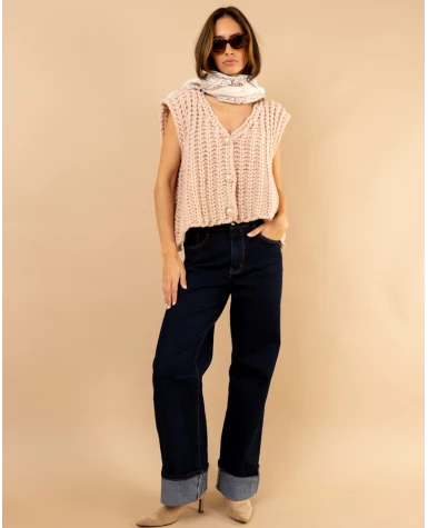 Gilet maille boutons