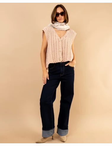 Gilet maille boutons