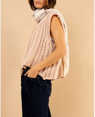 Gilet maille boutons