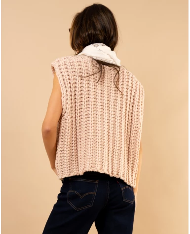 Gilet maille boutons