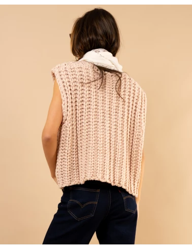 Gilet maille boutons