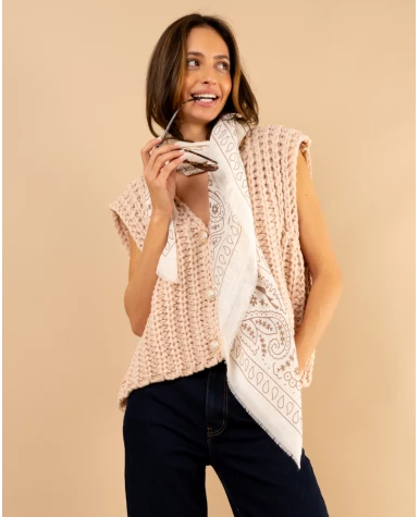 Gilet maille boutons