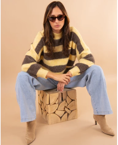 Pull rayé laine