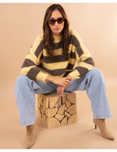 Pull rayé laine