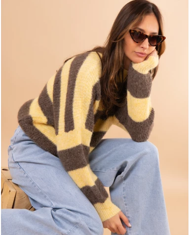 Pull rayé laine