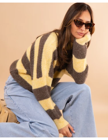 Pull rayé laine