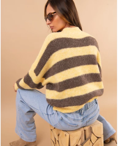 Pull rayé laine