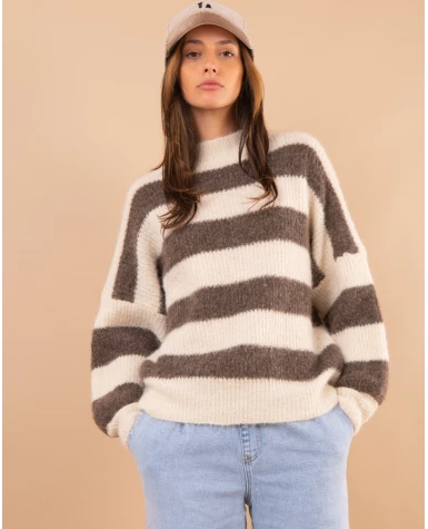 Pull rayé laine