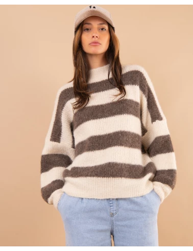 Pull rayé laine