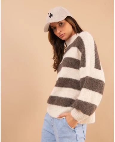 Pull rayé laine