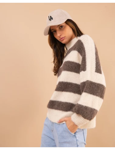 Pull rayé laine