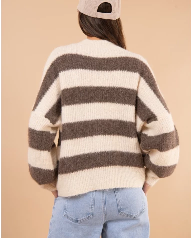 Pull rayé laine