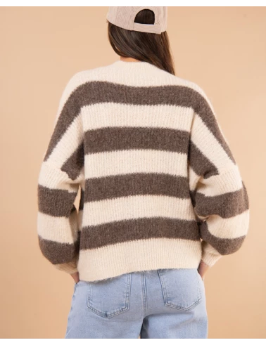 Pull rayé laine