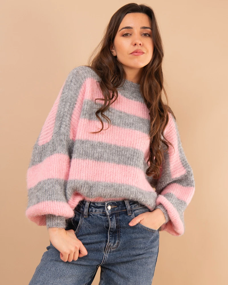 Pull rayé laine