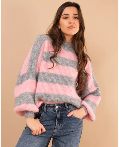 Pull rayé laine