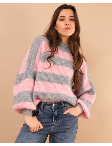 Pull rayé laine