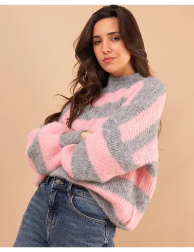 Pull rayé laine