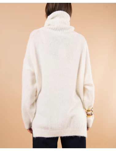 Pull col roulé laine