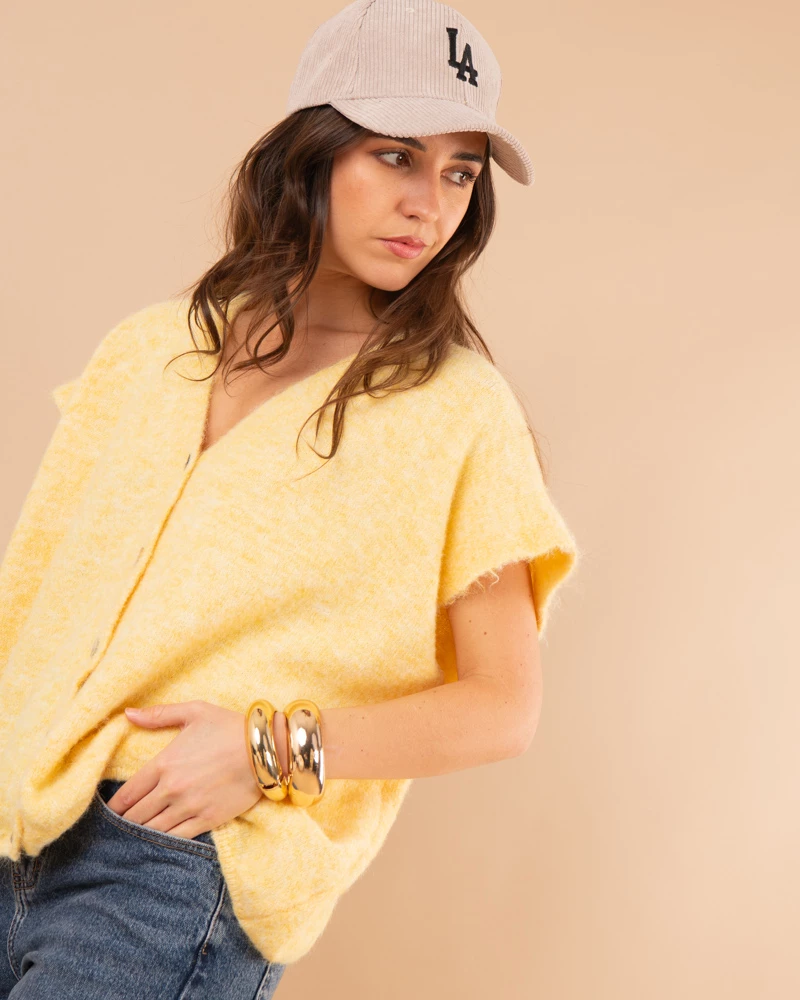 Gilet boutons laine