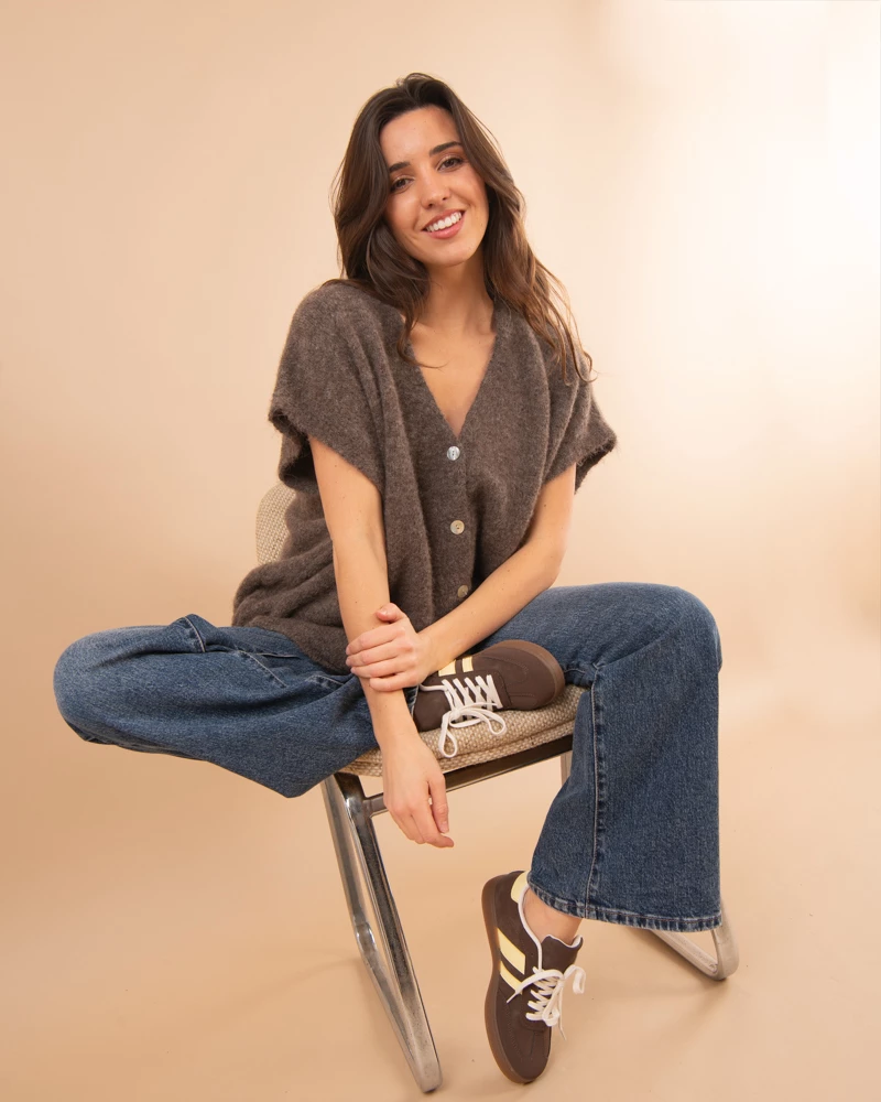 Gilet boutons laine