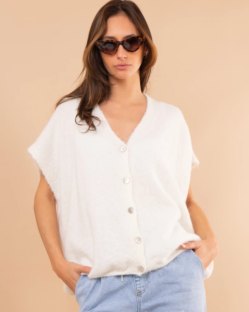 Gilet boutons laine