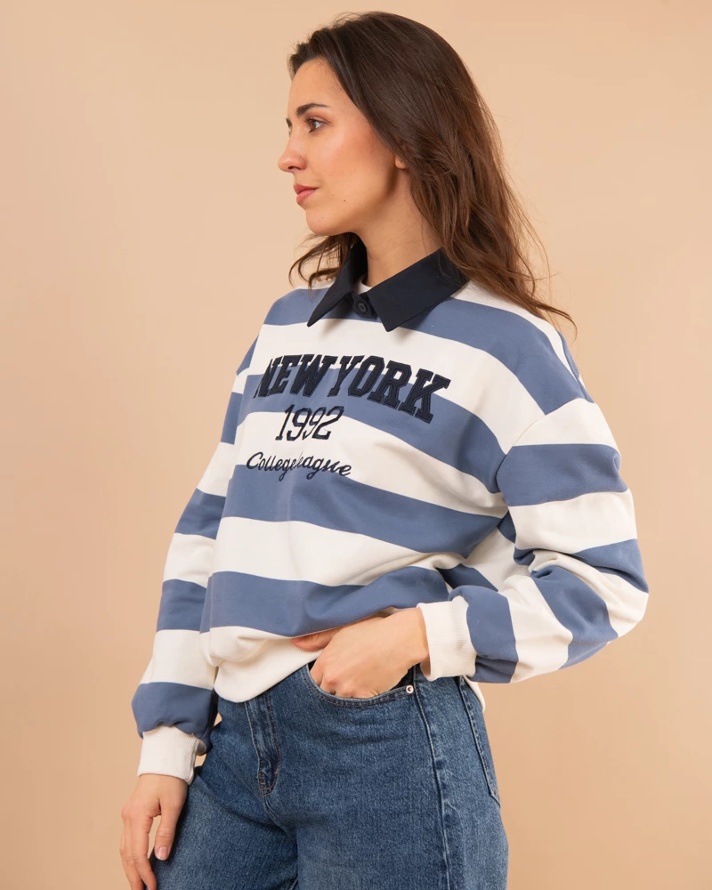 Sweat col chemise