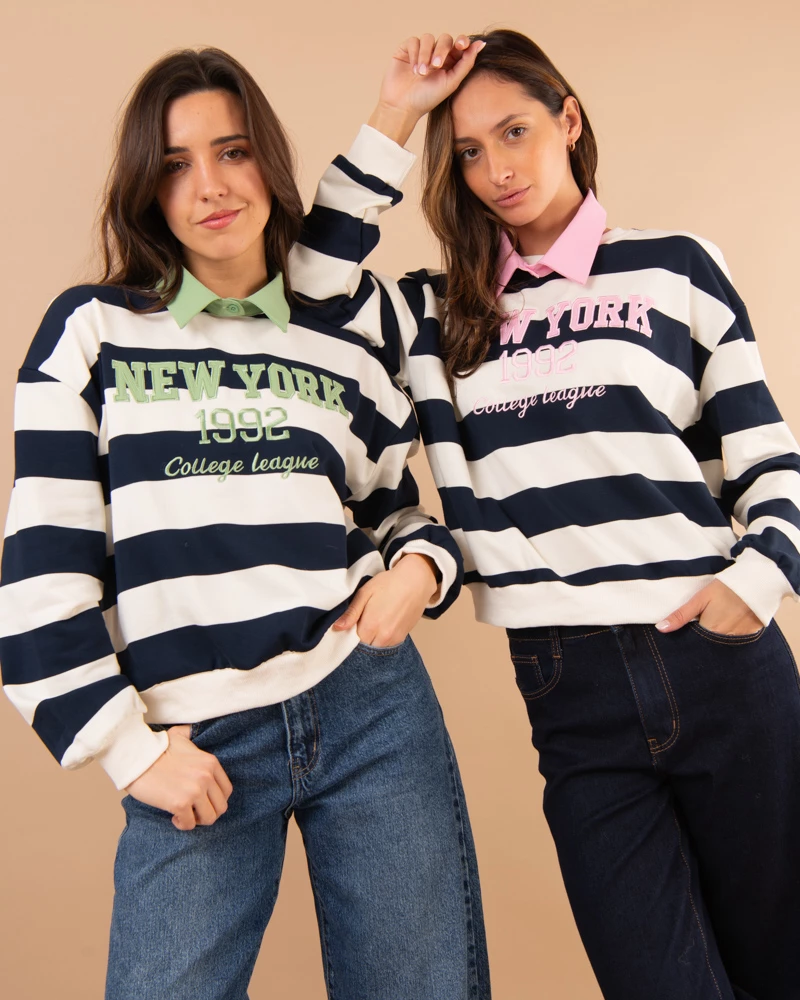 Sweat col chemise