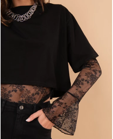 T- Shirt + body dentelle