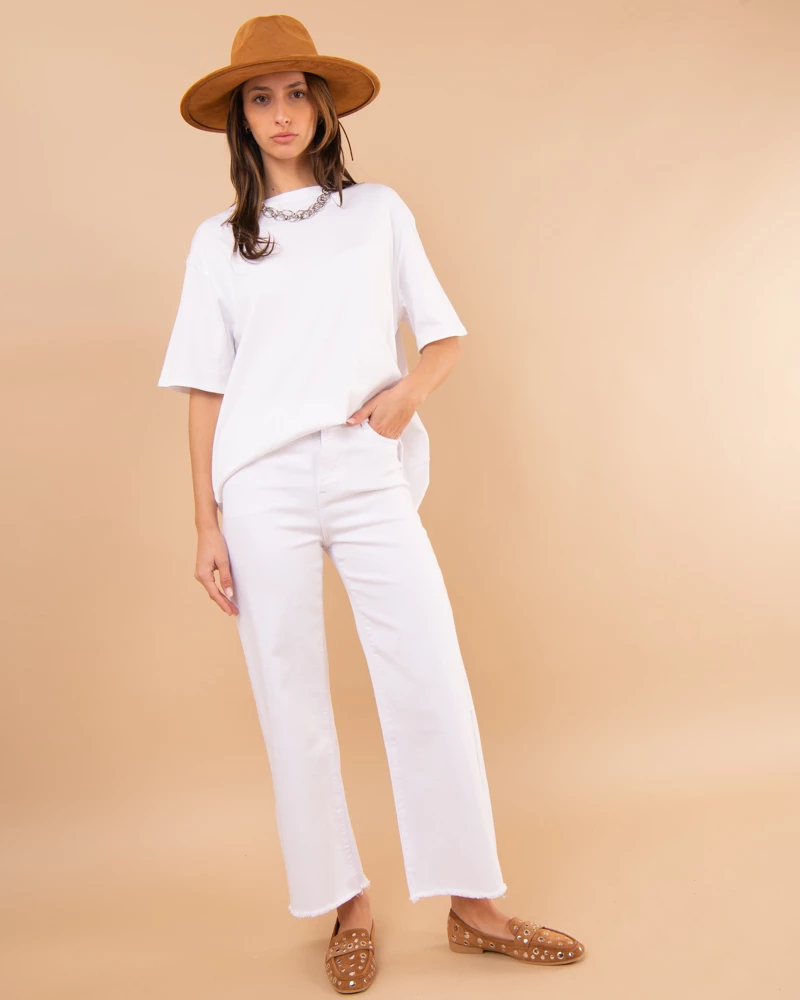 Pantalon large cropped
