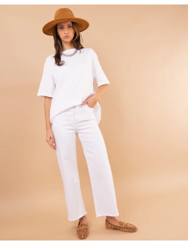 Pantalon large cropped