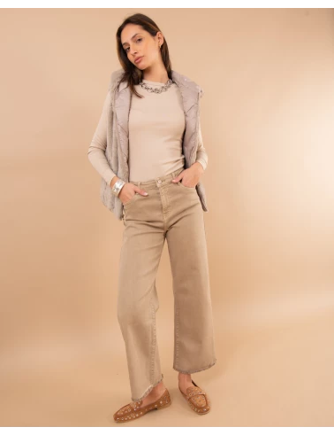 Pantalon large cropped