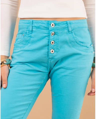 Jean boyfriend couleur