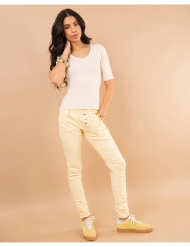 Jean boyfriend couleur