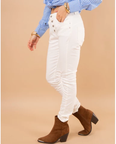 Jean boyfriend couleur