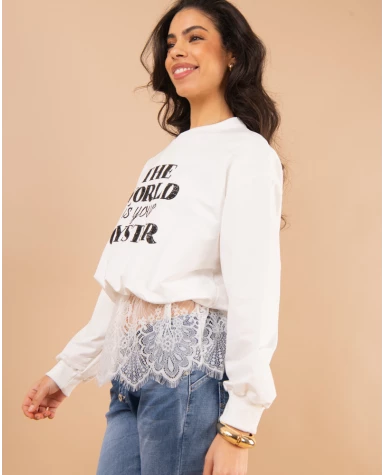 Sweat bas dentelle