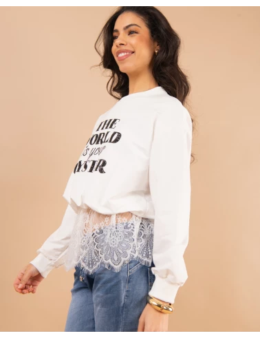 Sweat bas dentelle